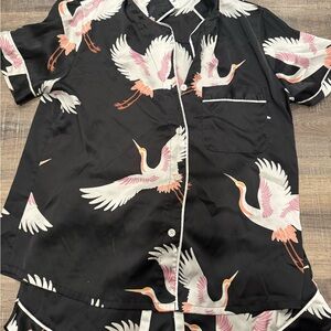Stars Above Black and White Pajama Set - shorts